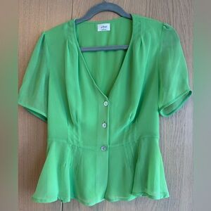 Wilfred lime peplum top